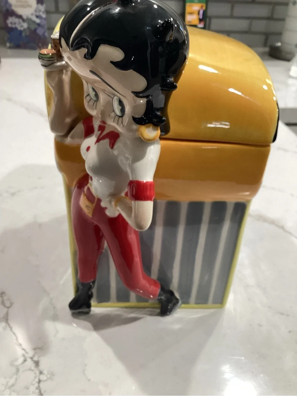Betty Boop Red Black Yellow Ice Cream Parlor OPEN 24 Hours Sign